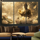 Golden Buddha Wall Art | Yoga Room Decor and Meditation Room by MyGreatCanvas | Canvas Wall Art Prints | Photo Prints & Wall Decor