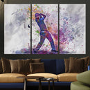Watercolor Golf Swing Wall Art Canvas Print | Vibrant