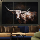 Texas Longhorn Wall Art Canvas Print | Western Ranch Decor |