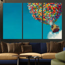 Carl Fredricksen, Up Movie Wall Art, Colorful Balloon House