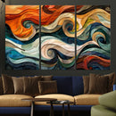 Abstract Wave Wall Art | Ready to Hang Framed Canvas Print |