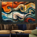 Abstract Wave Wall Art | Ready to Hang Framed Canvas Print |
