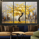 Golden Tree Canvas Print | Abstract Wall Art for Modern