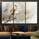 Barn Owl Wall Art | Watercolor Canvas Print | Perfect for