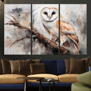 Barn Owl Wall Art | Watercolor Barn Owl Canvas Print |