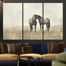 Chines Style Grunge Horses Wall Art Canvas Print