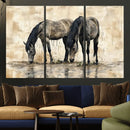 Chinese Style Abstract Black Horses Wall Art Canvas Print - by MyGreatCanvas | Canvas Wall Art Prints | Photo Prints & Wall Decor