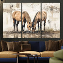 Vintage Horses Wall Art | Ready to Hang and Framed Triptych by MyGreatCanvas | Canvas Wall Art Prints | Photo Prints & Wall Decor