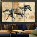 Chines Style Running Horse Western Wall Art | Farmhouse Wall