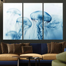 Blue Jellyfish Wall Art Canvas Print