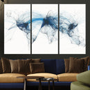 Flight Route Map Wall Art Canvas Print, Abstract Air Traffic