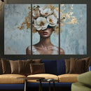 Golden Petal Wall Art - Petal Silhouette Woman Wall Art by MyGreatCanvas | Canvas Wall Art Prints | Photo Prints & Wall Decor