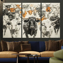 Farmhouse Wall Art | Western Longhorn Cattle Canvas Print | by MyGreatCanvas | Canvas Wall Art Prints | Photo Prints & Wall Decor