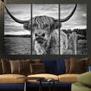 Scottish Highland Cow Wall Art Canvas Print | Ready to Hang