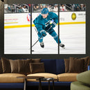 San Jose Sharks Ice Hockey Player Wall Art Canvas Print