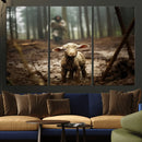 Jesus Running After a Lost Lamb Canvas Wall Art Print