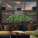 University of Michigan Wolverines Print Canvas, Football