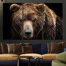 Grizzly Brown Bear Canvas Wall Art, Wildlife Animal Canvas