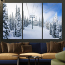 Winter Ski Lift Wall Art Print - Landscape Wall Art | Snowy