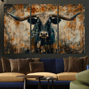 Longhorn Wall Art – Rustic Western Bull Canvas Print, Modern