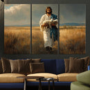 Jesus Shepherd Wall Art | Ready to Hang Triptych Canvas of