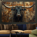 Longhorn Texas Cow Bull Wall Art | Rustic Farmhouse Canvas by MyGreatCanvas | Canvas Wall Art Prints | Photo Prints & Wall Decor