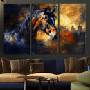 Abstract Horse Art Print - Abstract Canvas Wall Art |