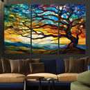 Vibrant Mosaic Tree of Life Wall Art | Stained Glass Style