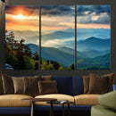 Sunrise Over Mountain Range Wall Art Canvas Print, Farmhouse