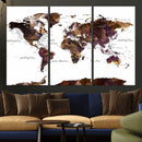 World Map Canvas Print – Detailed Map of the World Wall Art by MyGreatCanvas | Canvas Wall Art Prints | Photo Prints & Wall Decor