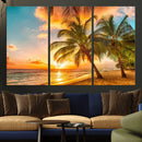 Tropical Sunset Beach Canvas Wall Art Print – Vibrant Palm by MyGreatCanvas | Canvas Wall Art Prints | Photo Prints & Wall Decor