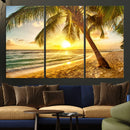 Beach Sunset Canvas Wall Art Print - Tropical Beach Canvas by MyGreatCanvas | Canvas Wall Art Prints | Photo Prints & Wall Decor