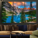Canadian Rockies Moraine Lake Wall Art Canvas Print, Pine