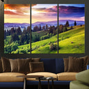 Green Hills and Sunset Wall Art Print - Scenic Landscape by MyGreatCanvas | Canvas Wall Art Prints | Photo Prints & Wall Decor