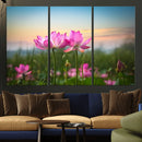 Pink Flower on the Mountain Canvas Print, Framed Pink Flower