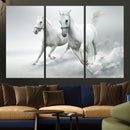 Large Wall Art Canvas Print – Beautiful Running White Horses
