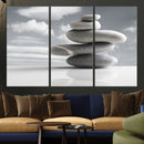 Still Life Black and White Zen Stones Wall Art Canvas,