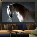 Large Wall Art Cream Colored Horse on Grey Background Canvas