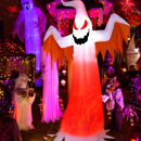 8 Feet Halloween Inflatable Ghost with Rotatable Flame LED Lights by LJGDeals