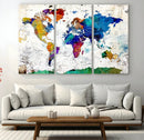 World Map Canvas Print – Detailed Map of the World Wall Art