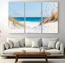 Serene Coastal Dune Path with Ocean View, 3-Panel Beach