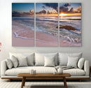 Sea Ocean Sunset Beach Wall Art Canvas Print