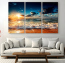 Golden Hour Sunset Over Ocean Waves Wall Art Canvas Print | by MyGreatCanvas | Canvas Wall Art Prints | Photo Prints & Wall Decor