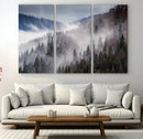 Beautiful Rising Fog in Winter Mountain Landscape- Framed