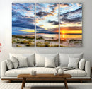 Sunset On The Ocean Wall Art Canvas Print