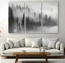 Foggy Misty Forest Canvas Wall Art – Black and White by MyGreatCanvas | Canvas Wall Art Prints | Photo Prints & Wall Decor