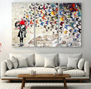 Banksy Art Butterfly Girl Explosion Canvas Art – Vibrant by MyGreatCanvas | Canvas Wall Art Prints | Photo Prints & Wall Decor