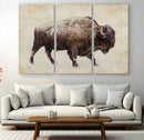 Buffalo Wall Art, Western Bison Canvas Print, Rustic Buffalo