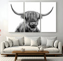 Scottish Highland Cow Cattle Art Print Wall Art Canvas Print by MyGreatCanvas | Canvas Wall Art Prints | Photo Prints & Wall Decor