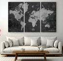 World Map Canvas Print – Detailed Map of the World Wall Art